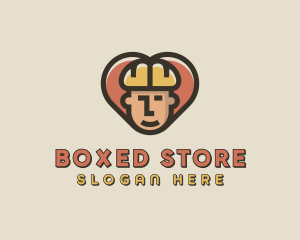 Construction Worker Heart logo design