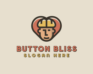 Construction Worker Heart logo design