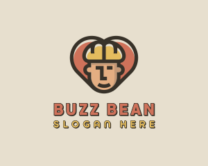 Construction Worker Heart logo design