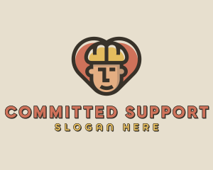 Construction Worker Heart logo design