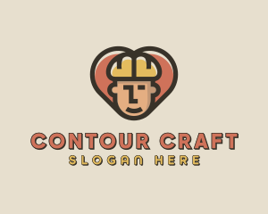 Construction Worker Heart logo design