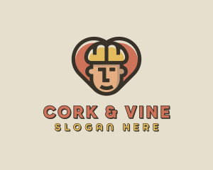 Construction Worker Heart logo design