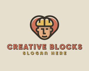 Construction Worker Heart logo design