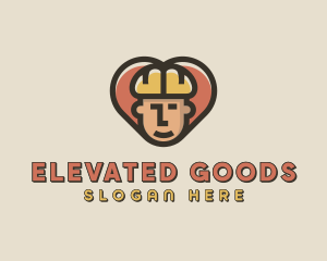 Construction Worker Heart logo design