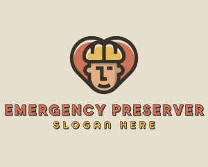 Construction Worker Heart logo design