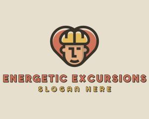 Construction Worker Heart logo design