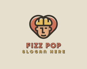 Construction Worker Heart logo design