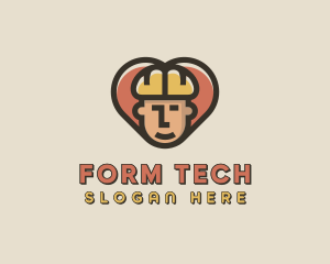 Construction Worker Heart logo design