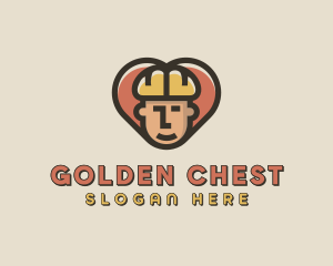 Construction Worker Heart logo design