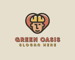 Construction Worker Heart logo design