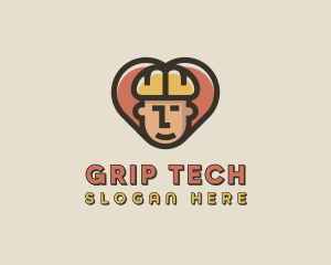 Construction Worker Heart logo design