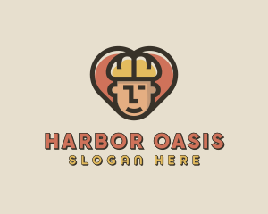 Construction Worker Heart logo design