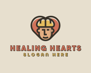 Construction Worker Heart logo design