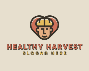 Construction Worker Heart logo design