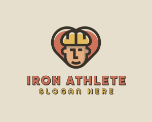 Construction Worker Heart logo design