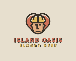 Construction Worker Heart logo design