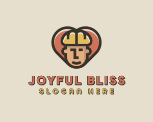 Construction Worker Heart logo design