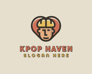 Construction Worker Heart logo design