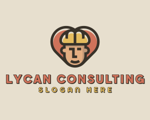 Construction Worker Heart logo design