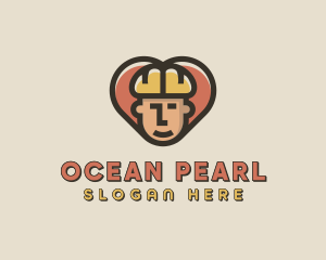 Construction Worker Heart logo design