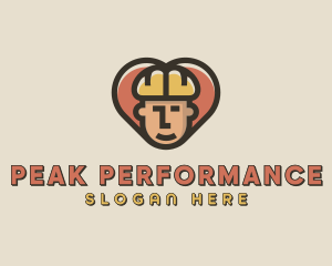 Construction Worker Heart logo design