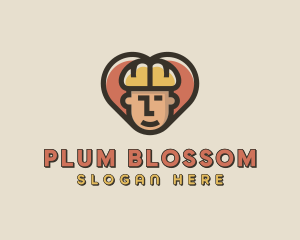 Construction Worker Heart logo design