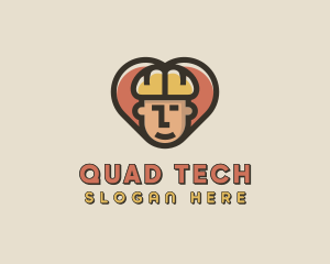 Construction Worker Heart logo design