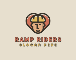 Construction Worker Heart logo design