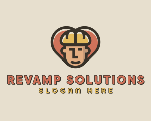 Construction Worker Heart logo design