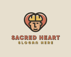 Construction Worker Heart logo design