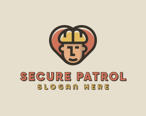 Construction Worker Heart logo design