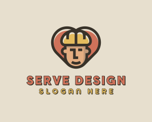 Construction Worker Heart logo design