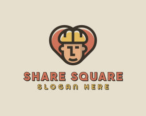 Construction Worker Heart logo design