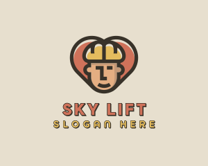 Construction Worker Heart logo design