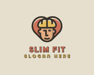 Construction Worker Heart logo design