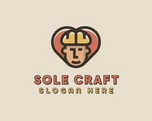 Construction Worker Heart logo design