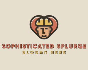 Construction Worker Heart logo design