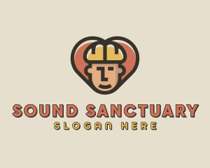 Construction Worker Heart logo design