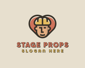 Construction Worker Heart logo design