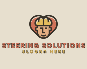 Construction Worker Heart logo design