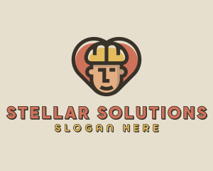 Construction Worker Heart logo design