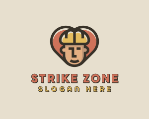 Construction Worker Heart logo design