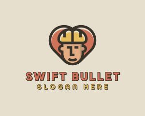 Construction Worker Heart logo design