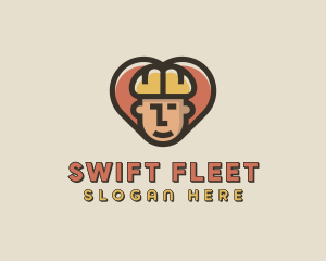 Construction Worker Heart logo design