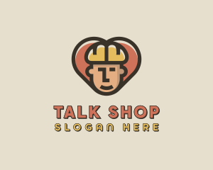 Construction Worker Heart logo design