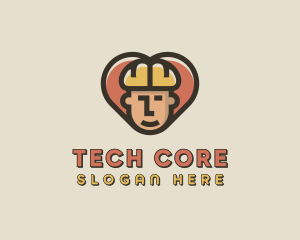 Construction Worker Heart logo design