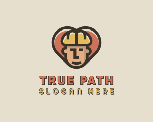 Construction Worker Heart logo design