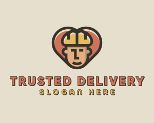 Construction Worker Heart logo design