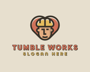 Construction Worker Heart logo design