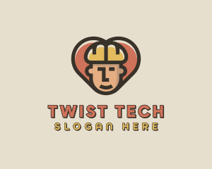 Construction Worker Heart logo design